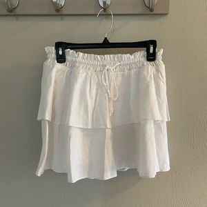 Stoney Clover Lane White Ruffle Cotton Skirt Sz S